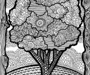 Coloriage Zentangle arbre