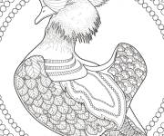Coloriage Zentangle Canard mandarin
