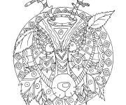 Coloriage Zentangle cerf
