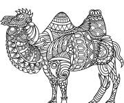 Coloriage Zentangle chameau