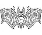 Coloriage Zentangle Chauve-souris