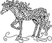 Coloriage Zentangle Cheval en route