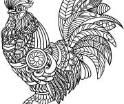 Coloriage Zentangle Coq