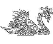 Coloriage Zentangle Cygne