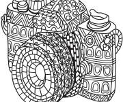 Coloriage Zentangle d'Appareil photo