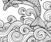 Coloriage Zentangle Dauphin