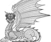 Coloriage Zentangle de Dragon
