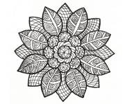 Coloriage et dessins gratuit Zentangle de fleur en forme g&eacute;om&eacute;trique à imprimer