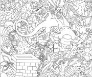 Coloriage Zentangle dessin anim&eacute;