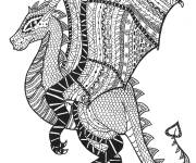Coloriage Zentangle dragon evol