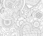 Coloriage Zentangle en forme de coeur