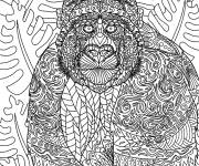 Coloriage Zentangle Gorille
