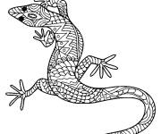Coloriage et dessins gratuit Zentangle L&eacute;zard à imprimer