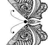 Coloriage et dessins gratuit Zentangle Papillon en morceaux à imprimer