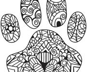 Coloriage Zentangle patte de chat