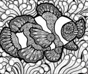 Coloriage Zentangle poisson &agrave; imprimer