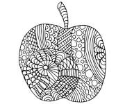 Coloriage et dessins gratuit Zentangle pomme à imprimer