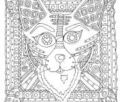Coloriage Zentangle renard