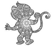 Coloriage et dessins gratuit Zentangle Singe à imprimer
