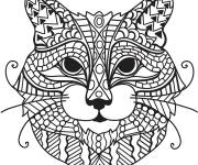 Coloriage Zentangle T&ecirc;te de chat gratuit