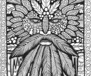 Coloriage Zentangle visage d'hiver