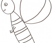 Coloriage Abeille au crayon enfant