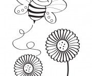 Coloriage Abeille contente