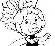 Coloriage et dessins gratuit Abeille dessin animé à imprimer