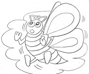 Coloriage et dessins gratuit Abeille en noir et blanc à imprimer