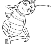 Coloriage et dessins gratuit Abeille heureuse à imprimer