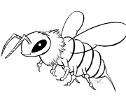 Coloriage Abeille maternelle en noir