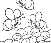 Coloriage et dessins gratuit Abeilles à décorer à imprimer