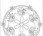 Coloriage et dessins gratuit Abeilles mandala à imprimer