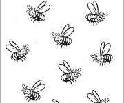 Coloriage Abeilles par tout