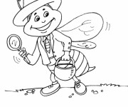 Coloriage Abeilles portant des v&ecirc;tements