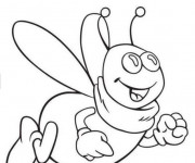 Coloriage Abeilles souriante dessin anim&eacute;