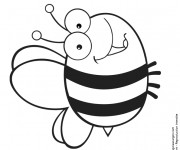 Coloriage Grosse Abeille qui sourit