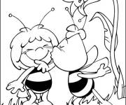 Coloriage Maya l'abeille et son ami