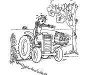 Coloriage Agriculteur malheureux