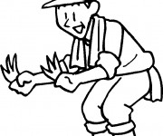 Coloriage Agriculteur travailleur