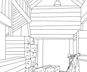 Coloriage et dessins gratuit Agriculture Le Stable à imprimer