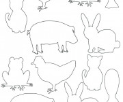 Coloriage et dessins gratuit ANimaux de Ferme à compléter à imprimer