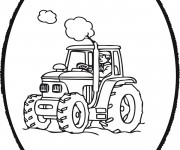 Coloriage Tracteur encerclé