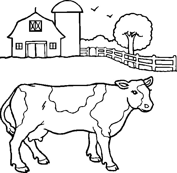 Coloriage Vache De Ferme Dessin Gratuit à Imprimer