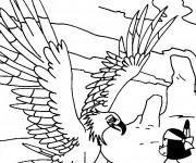Coloriage Aigle et L'indien
