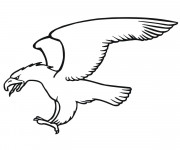 Coloriage Aigle fait sortir la tongue