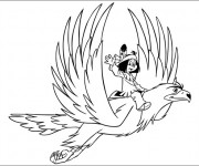 Coloriage Petit Indian sur Aigle