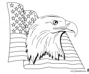 Coloriage Tête d'Aigle Américain