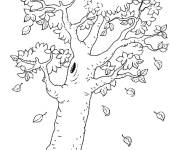 Coloriage et dessins gratuit Arbre au feuilles tombant pour les petits à imprimer