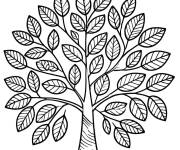 Coloriage Arbre avec des feuilles en ligne